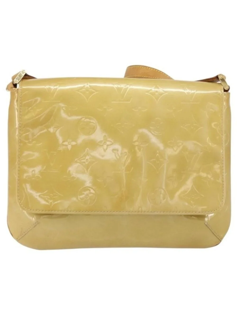 Authentic LOUIS VUITTON Monogram Vernis Thompson Street Bag Beige M91301 LV